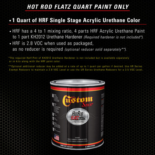 Olive Drab - Hot Rod Flatz Flat Matte Satin Urethane Auto Paint - Paint Quart Only - Professional Low Sheen Automotive, Car Truck Coating, 4:1 Mix Ratio