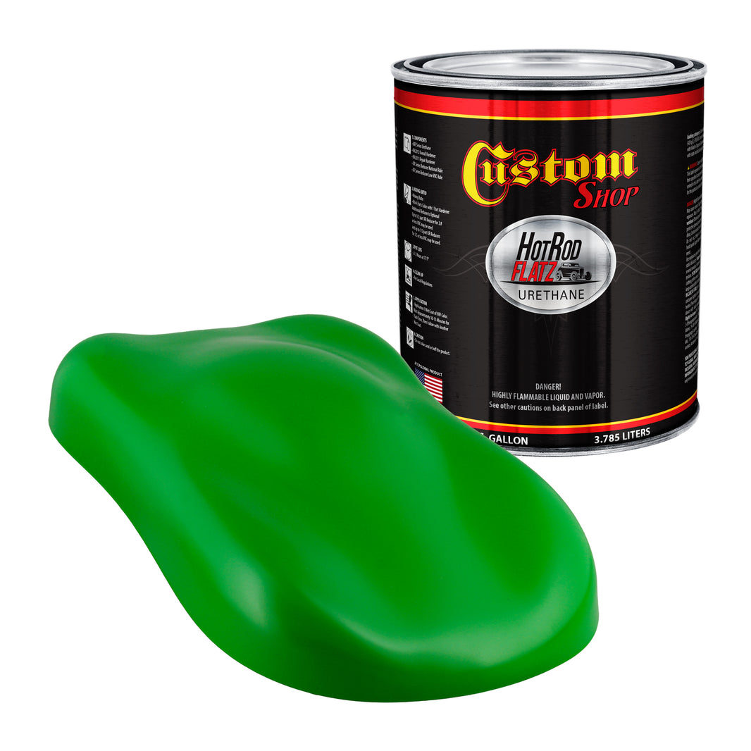 Vibrant Lime Green - Hot Rod Flatz Flat Matte Satin Urethane Auto Paint - Paint Gallon Only Coating
