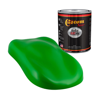 Vibrant Lime Green - Hot Rod Flatz Flat Matte Satin Urethane Auto Paint - Paint Quart Only Coating