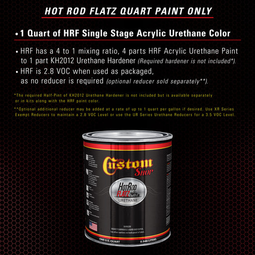 Graphic Red - Hot Rod Flatz Flat Matte Satin Urethane Auto Paint - Paint Quart Only - Professional Low Sheen Automotive, Car Truck Coating, 4:1 Mix Ratio