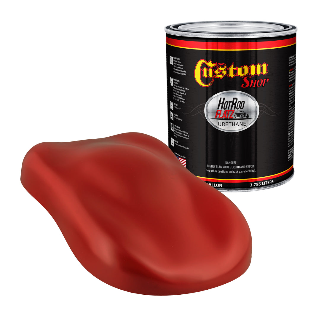 Swift Red - Hot Rod Flatz Flat Matte Satin Urethane Auto Paint - Paint Gallon Only Coating, 4:1 Mix