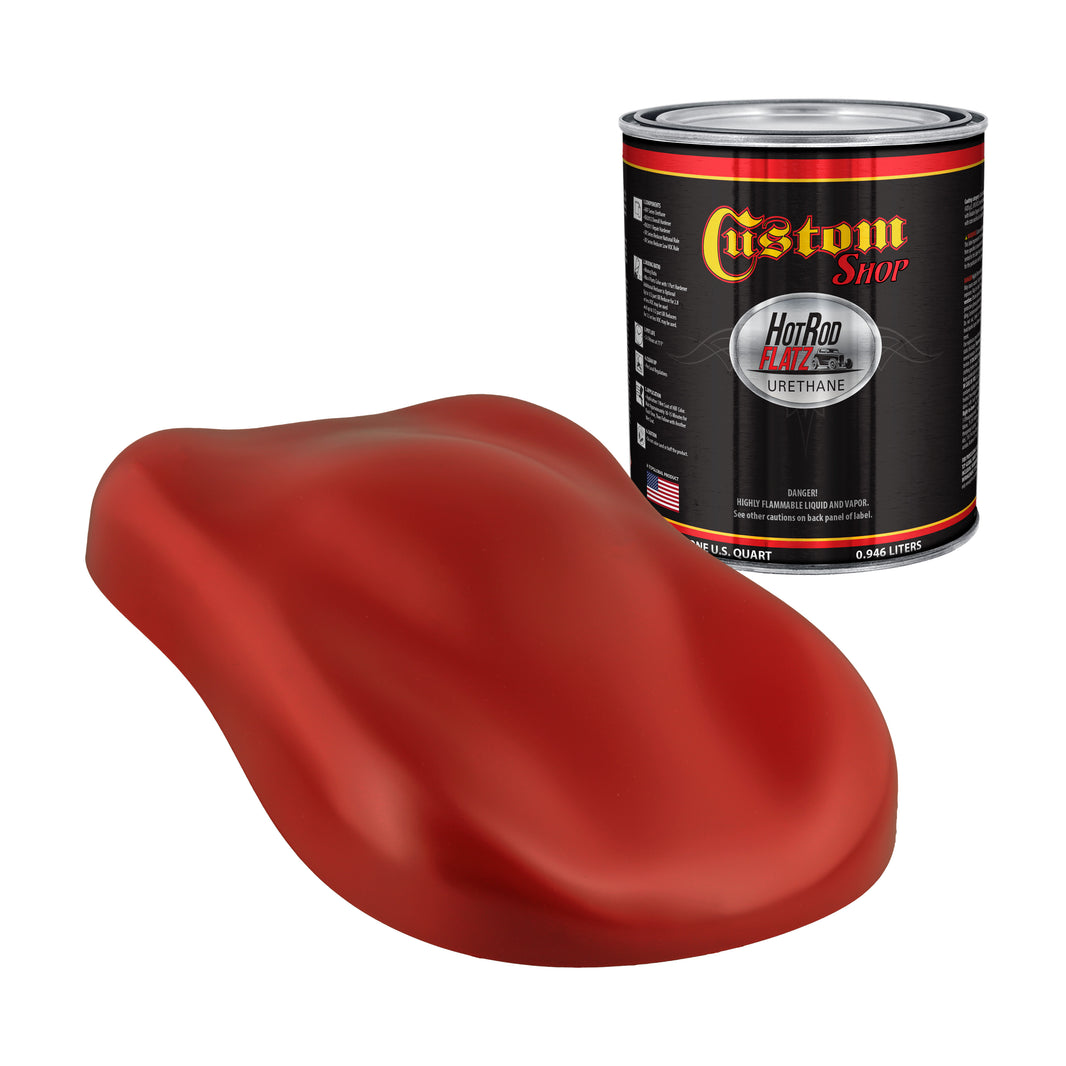 Swift Red - Hot Rod Flatz Flat Matte Satin Urethane Auto Paint - Paint Quart Only Coating, 4:1 Mix