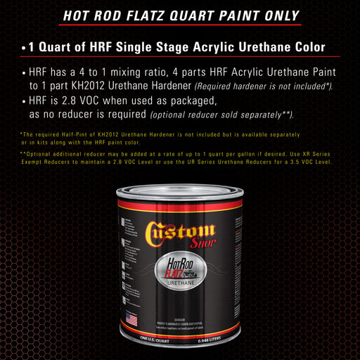 Brickyard Red - Hot Rod Flatz Flat Matte Satin Urethane Auto Paint - Paint Quart Only - Professional Low Sheen Automotive, Car Truck Coating, 4:1 Mix Ratio