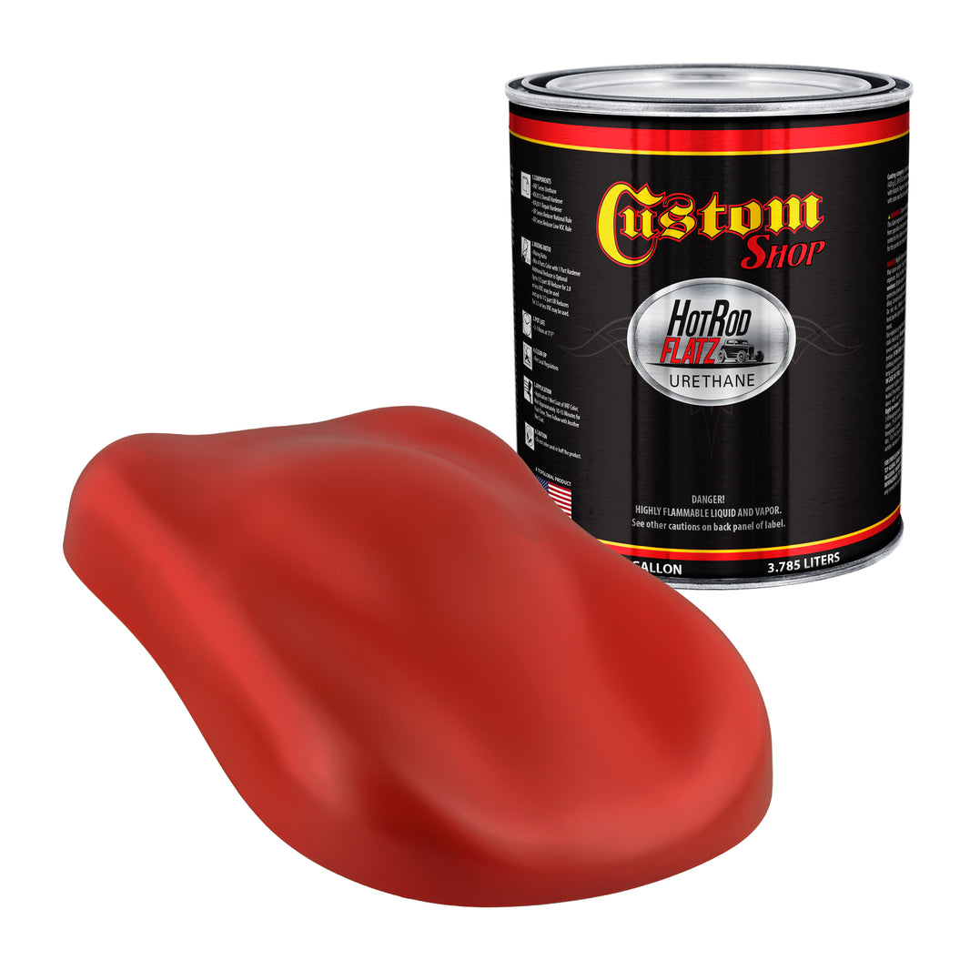 Tractor Red - Hot Rod Flatz Flat Matte Satin Urethane Auto Paint - Paint Gallon Only Coating, 4:1 Mix