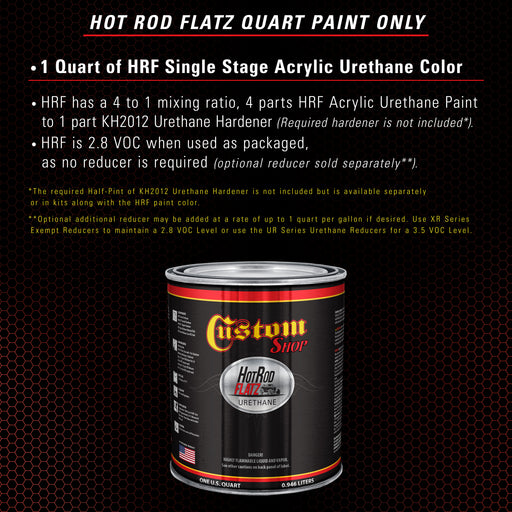 Tractor Red - Hot Rod Flatz Flat Matte Satin Urethane Auto Paint - Paint Quart Only - Professional Low Sheen Automotive, Car Truck Coating, 4:1 Mix Ratio