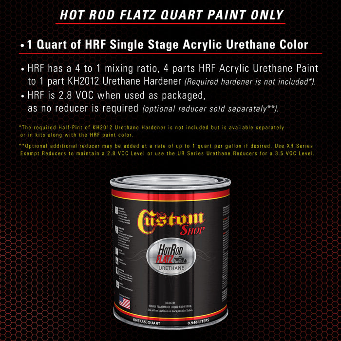 Tractor Red - Hot Rod Flatz Flat Matte Satin Urethane Auto Paint - Paint Quart Only - Professional Low Sheen Automotive, Car Truck Coating, 4:1 Mix Ratio