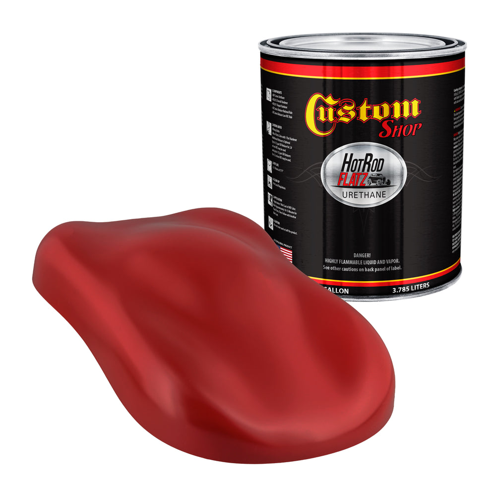 Monza Red - Hot Rod Flatz Flat Matte Satin Urethane Auto Paint - Paint Gallon Only - Professional Low Sheen Automotive, Car Truck Coating, 4:1 Mix Ratio