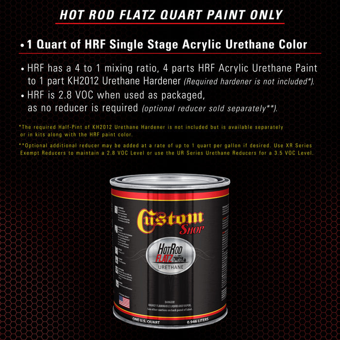 Monza Red - Hot Rod Flatz Flat Matte Satin Urethane Auto Paint - Paint Quart Only - Professional Low Sheen Automotive, Car Truck Coating, 4:1 Mix Ratio