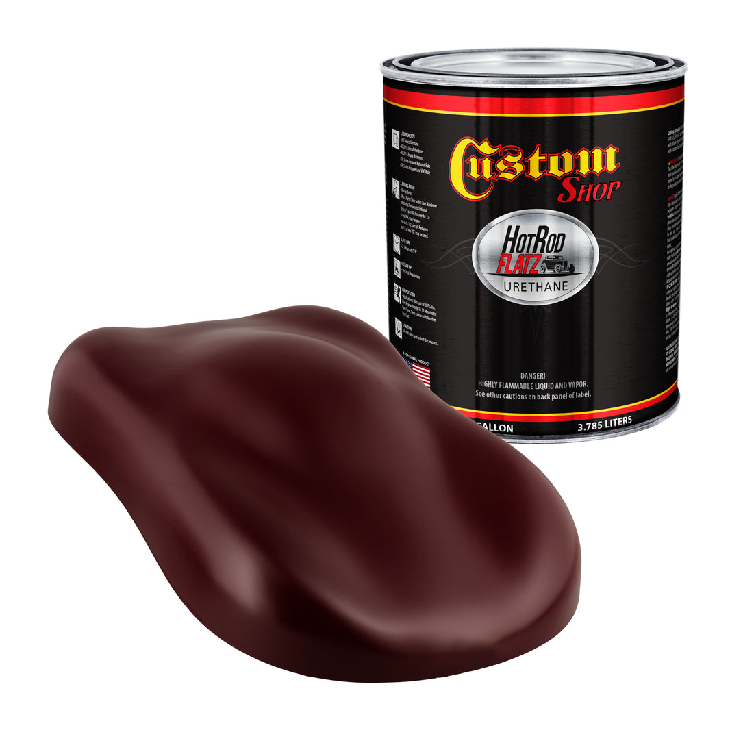 Carmine Red - Hot Rod Flatz Flat Matte Satin Urethane Auto Paint - Paint Gallon Only Coating, 4:1 Mix