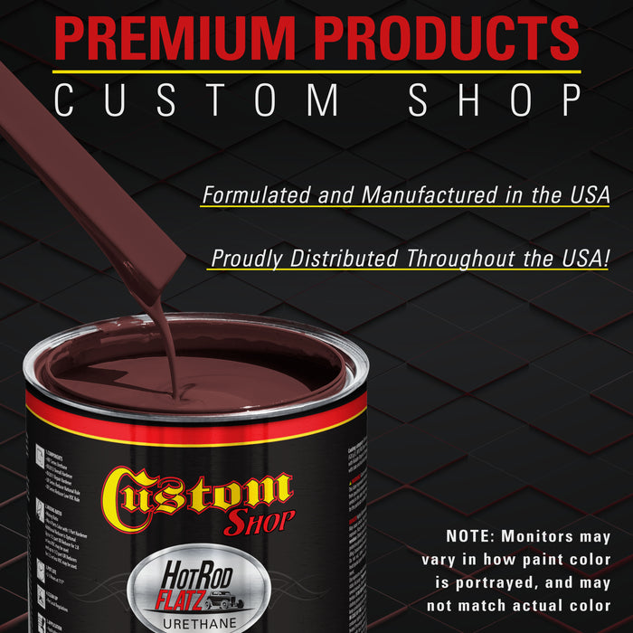 Carmine Red - Hot Rod Flatz Flat Matte Satin Urethane Auto Paint - Paint Gallon Only - Professional Low Sheen Automotive, Car Truck Coating, 4:1 Mix Ratio