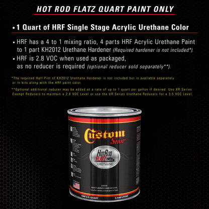 Burgundy - Hot Rod Flatz Flat Matte Satin Urethane Auto Paint - Paint Quart Only Coating, 4:1 Mix Ratio