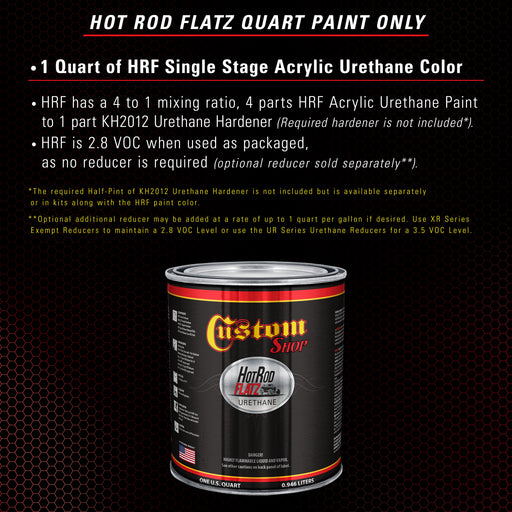 Rally Red - Hot Rod Flatz Flat Matte Satin Urethane Auto Paint - Paint Quart Only - Professional Low Sheen Automotive, Car Truck Coating, 4:1 Mix Ratio