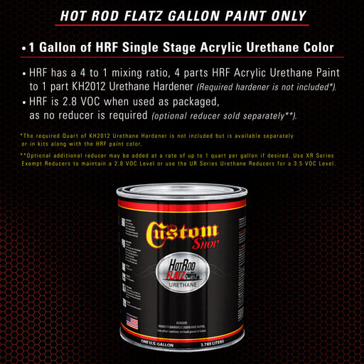 Reptile Red - Hot Rod Flatz Flat Matte Satin Urethane Auto Paint - Paint Gallon Only - Professional Low Sheen Automotive, Car Truck Coating, 4:1 Mix Ratio