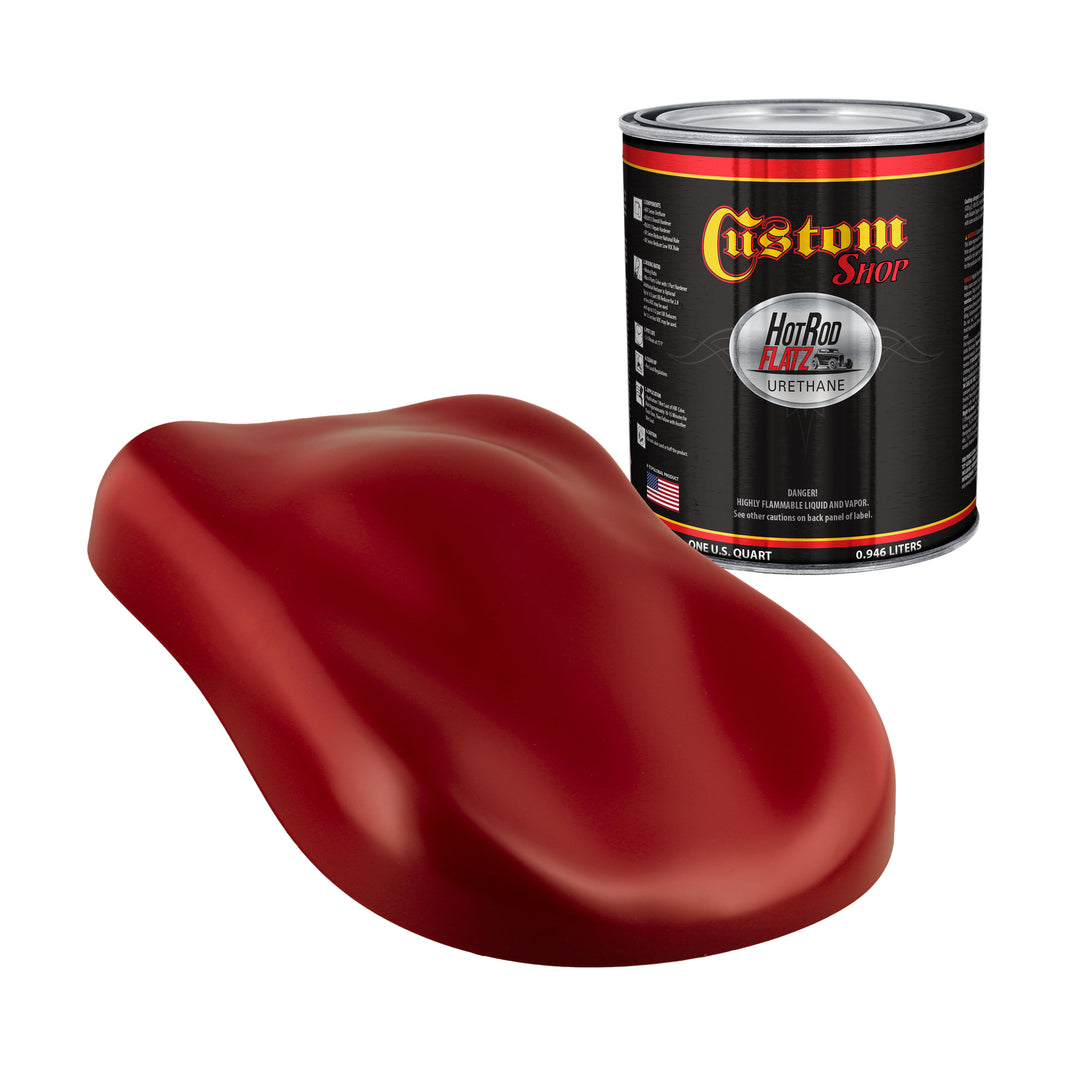 Victory Red - Hot Rod Flatz Flat Matte Satin Urethane Auto Paint - Paint Quart Only Coating, 4:1 Mix