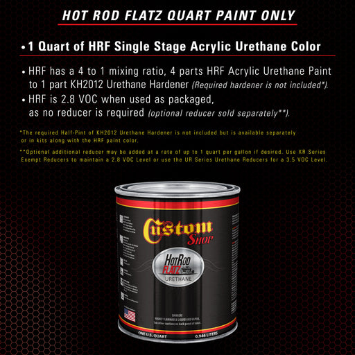 Victory Red - Hot Rod Flatz Flat Matte Satin Urethane Auto Paint - Paint Quart Only - Professional Low Sheen Automotive, Car Truck Coating, 4:1 Mix Ratio