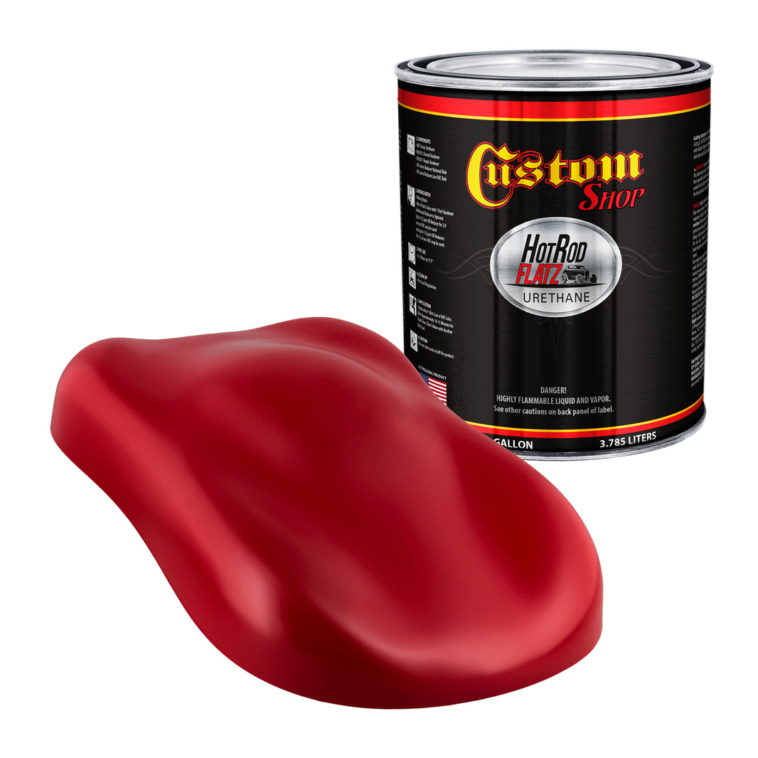 Viper Red - Hot Rod Flatz Flat Matte Satin Urethane Auto Paint - Paint Gallon Only Coating, 4:1 Mix