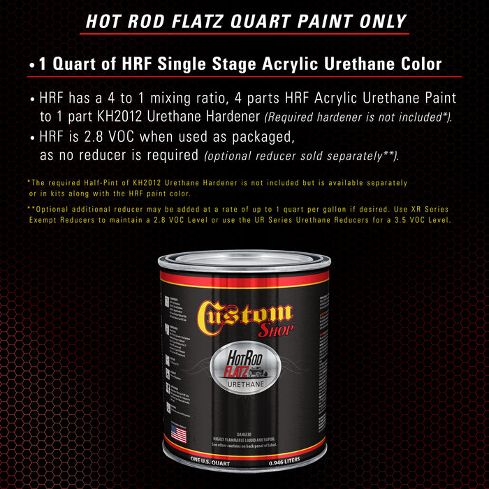 Pro Street Red - Hot Rod Flatz Flat Matte Satin Urethane Auto Paint - Paint Quart Only - Professional Low Sheen Automotive, Car Truck Coating, 4:1 Mix Ratio