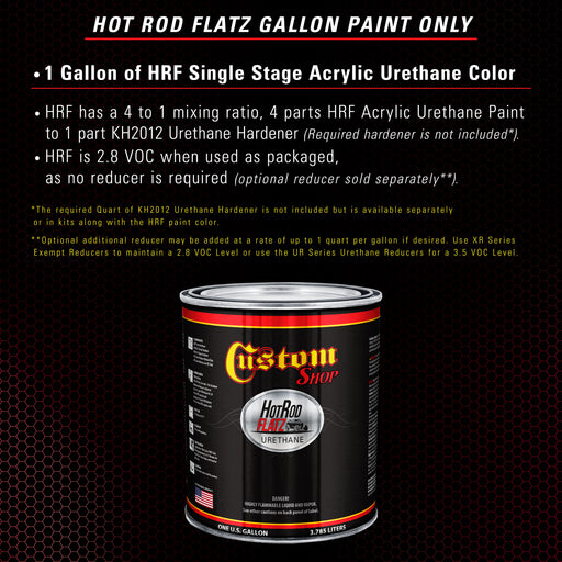 Quarter Mile Red - Hot Rod Flatz Flat Matte Satin Urethane Auto Paint - Paint Gallon Only - Professional Low Sheen Automotive, Car Truck Coating, 4:1 Mix Ratio