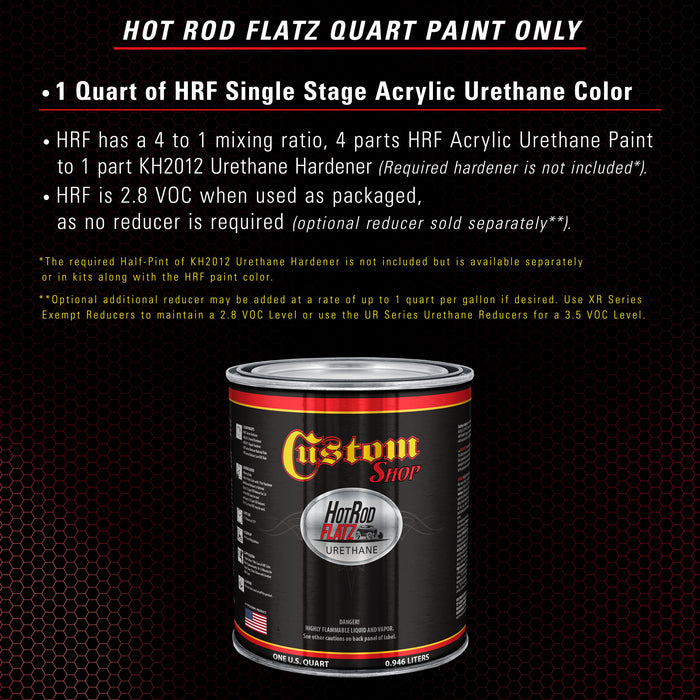 Quarter Mile Red - Hot Rod Flatz Flat Matte Satin Urethane Auto Paint - Paint Quart Only - Professional Low Sheen Automotive, Car Truck Coating, 4:1 Mix Ratio
