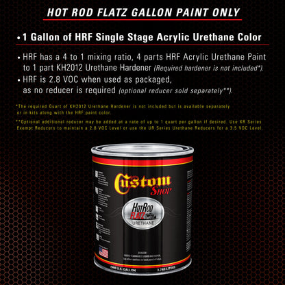 Scarlet Red - Hot Rod Flatz Flat Matte Satin Urethane Auto Paint - Paint Gallon Only Coating, 4:1 Mix