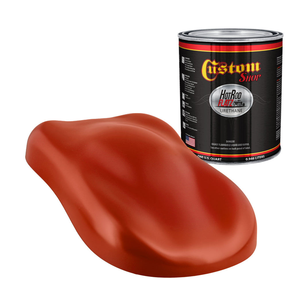 Scarlet Red - Hot Rod Flatz Flat Matte Satin Urethane Auto Paint - Paint Quart Only Coating, 4:1 Mix