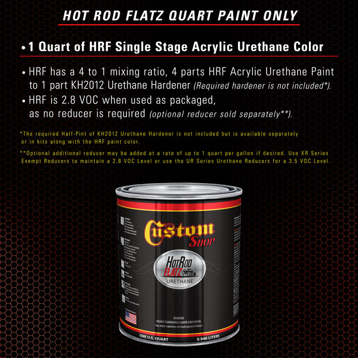 Scarlet Red - Hot Rod Flatz Flat Matte Satin Urethane Auto Paint - Paint Quart Only - Professional Low Sheen Automotive, Car Truck Coating, 4:1 Mix Ratio