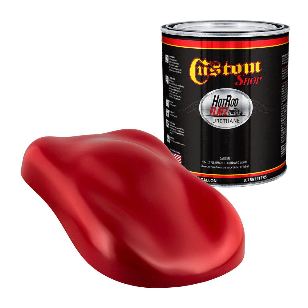 Torch Red - Hot Rod Flatz Flat Matte Satin Urethane Auto Paint - Paint Gallon Only - Professional Low Sheen Automotive, Car Truck Coating, 4:1 Mix Ratio