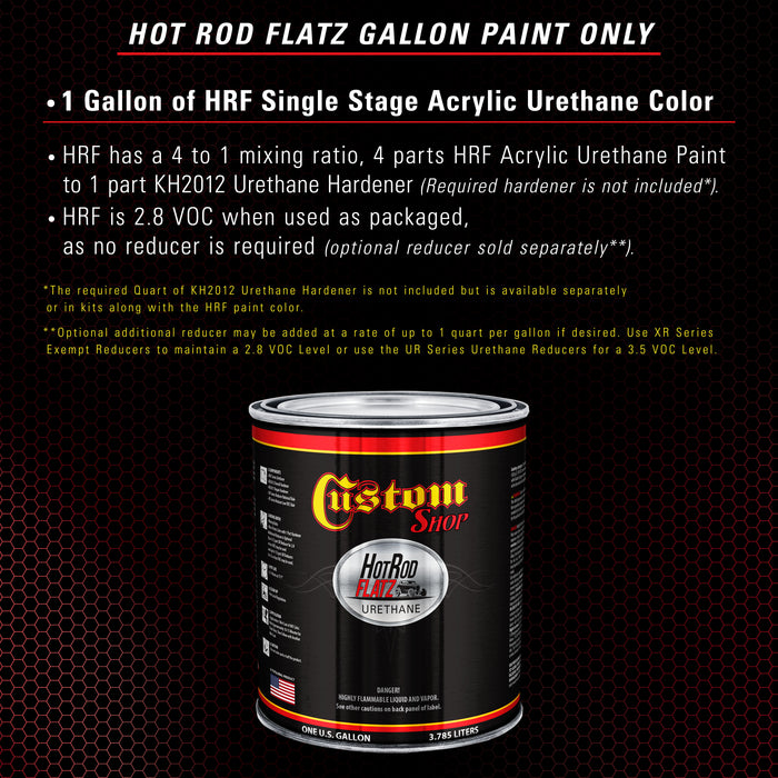 Torch Red - Hot Rod Flatz Flat Matte Satin Urethane Auto Paint - Paint Gallon Only - Professional Low Sheen Automotive, Car Truck Coating, 4:1 Mix Ratio