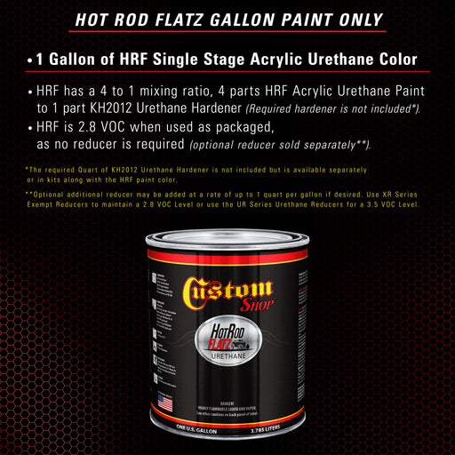 Torch Red - Hot Rod Flatz Flat Matte Satin Urethane Auto Paint - Paint Gallon Only - Professional Low Sheen Automotive, Car Truck Coating, 4:1 Mix Ratio
