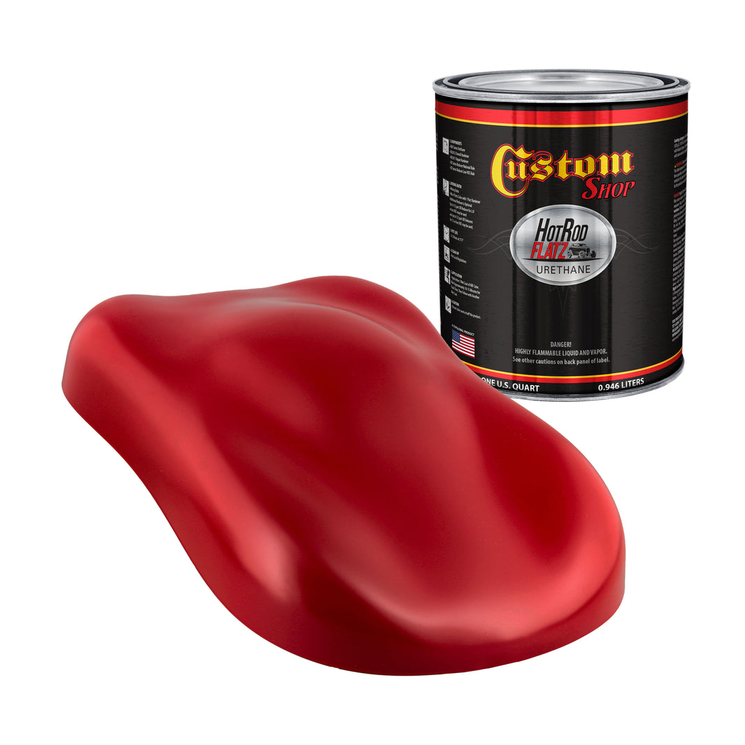 Torch Red - Hot Rod Flatz Flat Matte Satin Urethane Auto Paint - Paint Quart Only Coating, 4:1 Mix