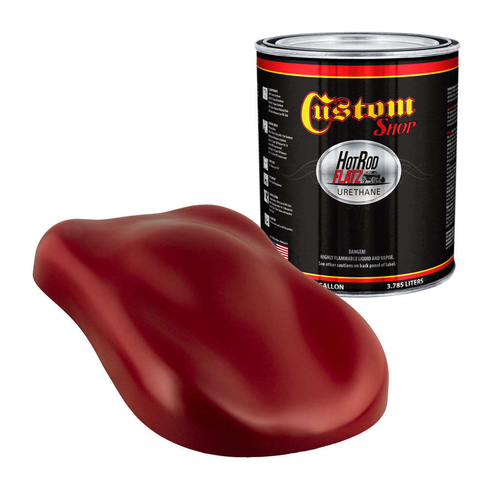 Jalapeno Bright Red - Hot Rod Flatz Flat Matte Satin Urethane Auto Paint - Paint Gallon Only - Professional Low Sheen Automotive, Car Truck Coating, 4:1 Mix Ratio