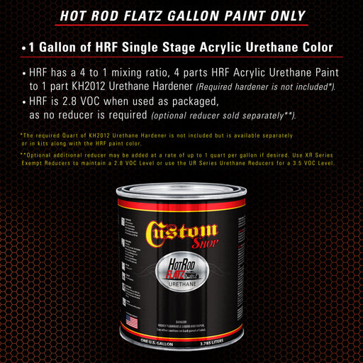 Speed Orange - Hot Rod Flatz Flat Matte Satin Urethane Auto Paint - Paint Gallon Only - Professional Low Sheen Automotive, Car Truck Coating, 4:1 Mix Ratio