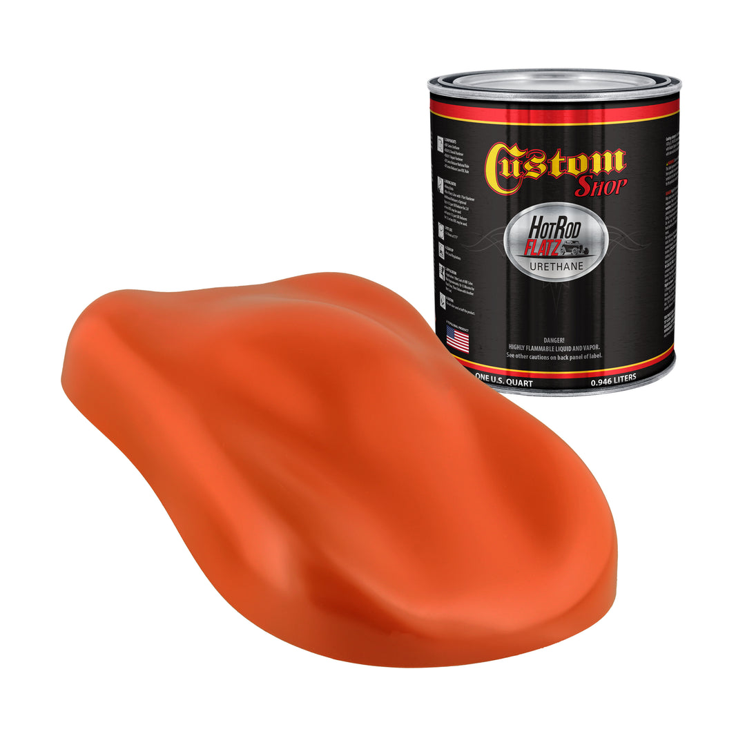 Speed Orange - Hot Rod Flatz Flat Matte Satin Urethane Auto Paint - Paint Quart Only Coating, 4:1 Mix