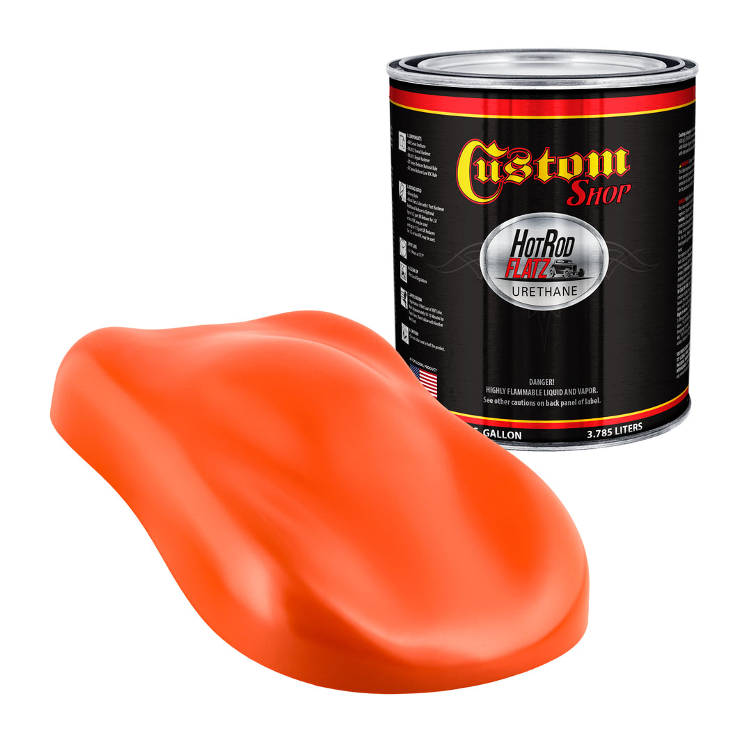 Charger Orange - Hot Rod Flatz Flat Matte Satin Urethane Auto Paint - Paint Gallon Only Coating, 4:1