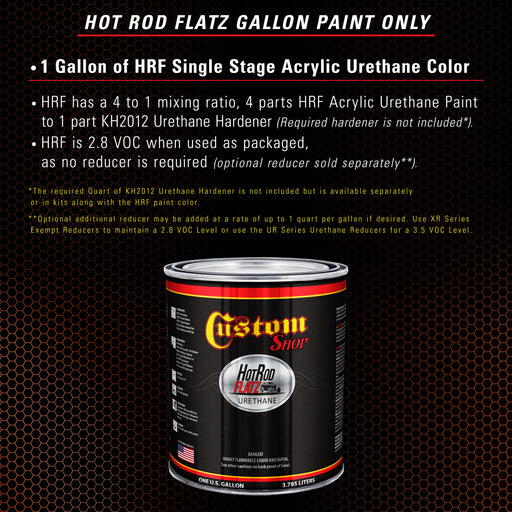 Charger Orange - Hot Rod Flatz Flat Matte Satin Urethane Auto Paint - Paint Gallon Only - Professional Low Sheen Automotive, Car Truck Coating, 4:1 Mix Ratio