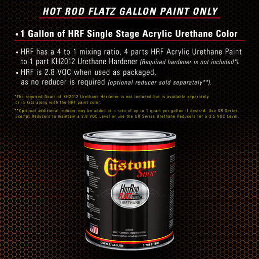 California Orange - Hot Rod Flatz Flat Matte Satin Urethane Auto Paint - Paint Gallon Only - Professional Low Sheen Automotive, Car Truck Coating, 4:1 Mix Ratio