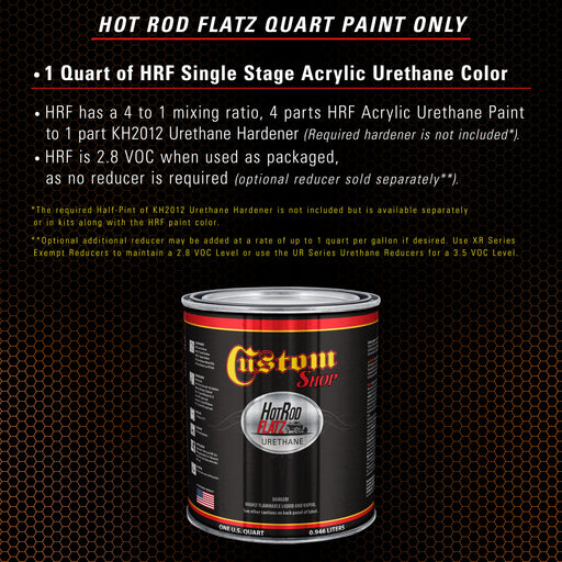 California Orange - Hot Rod Flatz Flat Matte Satin Urethane Auto Paint - Paint Quart Only - Professional Low Sheen Automotive, Car Truck Coating, 4:1 Mix Ratio