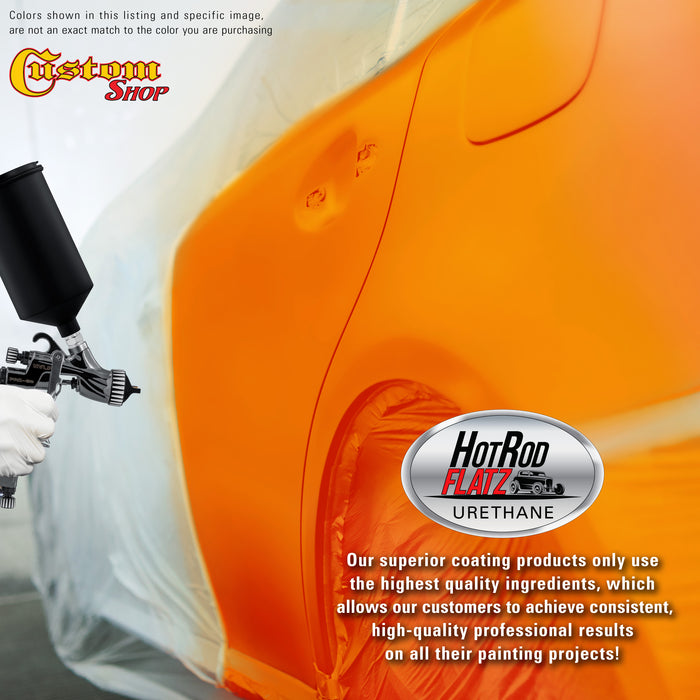 Omaha Orange - Hot Rod Flatz Flat Matte Satin Urethane Auto Paint - Paint Gallon Only - Professional Low Sheen Automotive, Car Truck Coating, 4:1 Mix Ratio