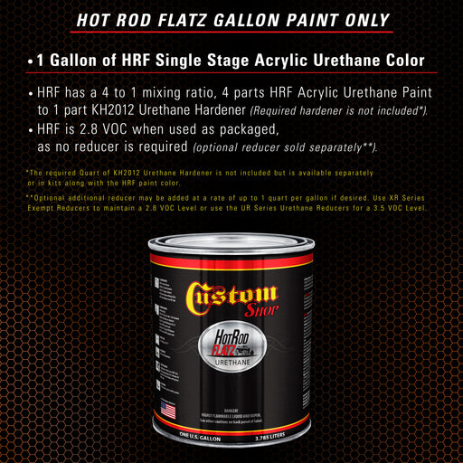 Hugger Orange - Hot Rod Flatz Flat Matte Satin Urethane Auto Paint - Paint Gallon Only - Professional Low Sheen Automotive, Car Truck Coating, 4:1 Mix Ratio