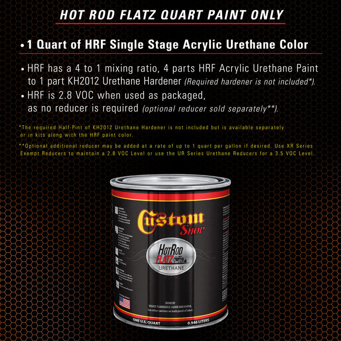 Hugger Orange - Hot Rod Flatz Flat Matte Satin Urethane Auto Paint - Paint Quart Only - Professional Low Sheen Automotive, Car Truck Coating, 4:1 Mix Ratio