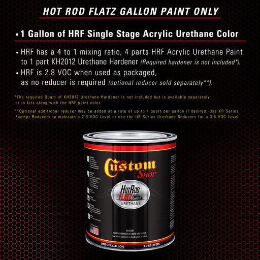 Hemi Orange - Hot Rod Flatz Flat Matte Satin Urethane Auto Paint - Paint Gallon Only - Professional Low Sheen Automotive, Car Truck Coating, 4:1 Mix Ratio