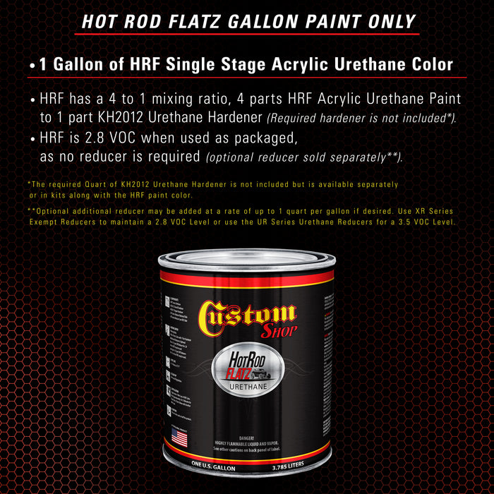 Hemi Orange - Hot Rod Flatz Flat Matte Satin Urethane Auto Paint - Paint Gallon Only - Professional Low Sheen Automotive, Car Truck Coating, 4:1 Mix Ratio