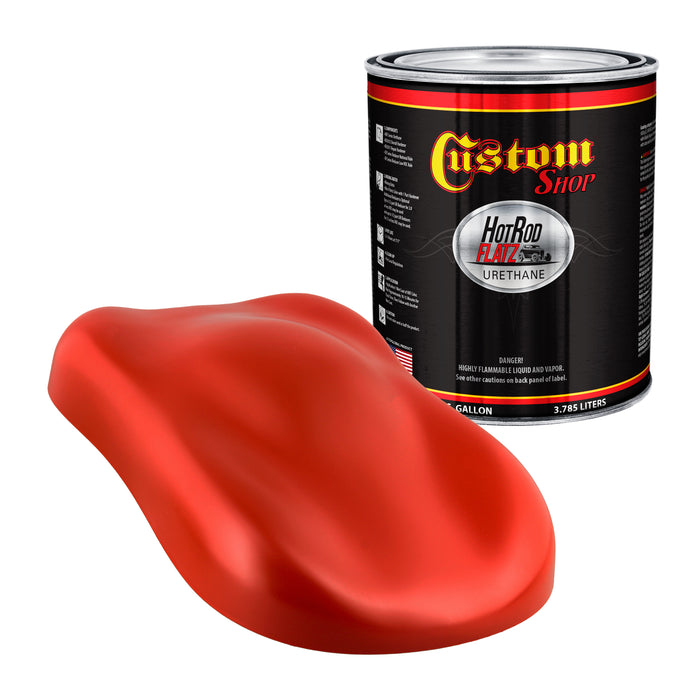 Hemi Orange - Hot Rod Flatz Flat Matte Satin Urethane Auto Paint - Paint Gallon Only - Professional Low Sheen Automotive, Car Truck Coating, 4:1 Mix Ratio