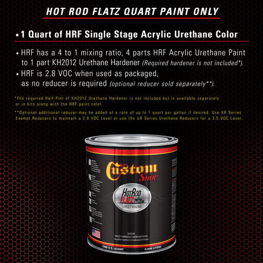 Hemi Orange - Hot Rod Flatz Flat Matte Satin Urethane Auto Paint - Paint Quart Only - Professional Low Sheen Automotive, Car Truck Coating, 4:1 Mix Ratio