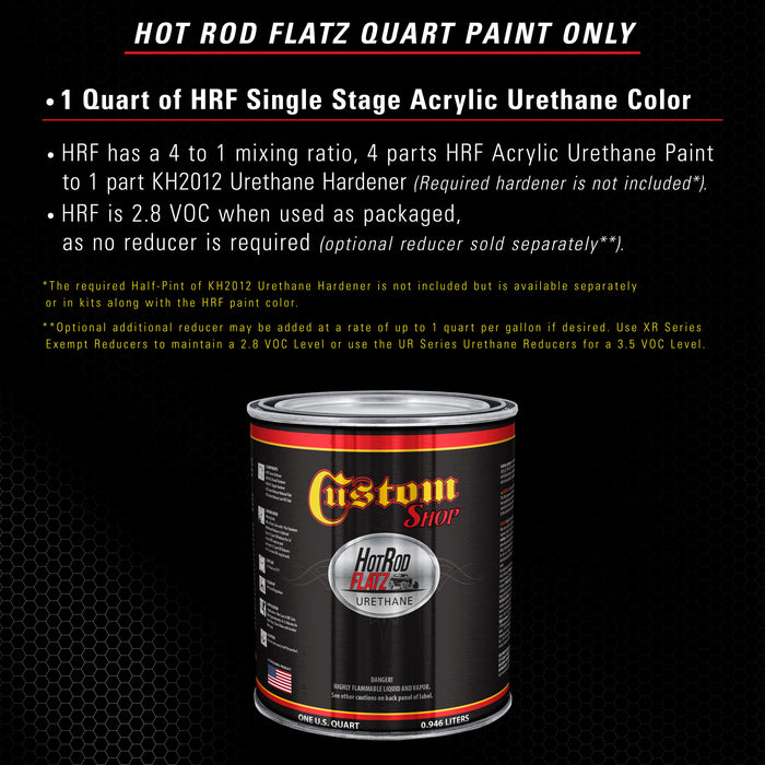 Boulevard Black - Hot Rod Flatz Flat Matte Satin Urethane Auto Paint - Paint Quart Only - Professional Low Sheen Automotive, Car Truck Coating, 4:1 Mix Ratio