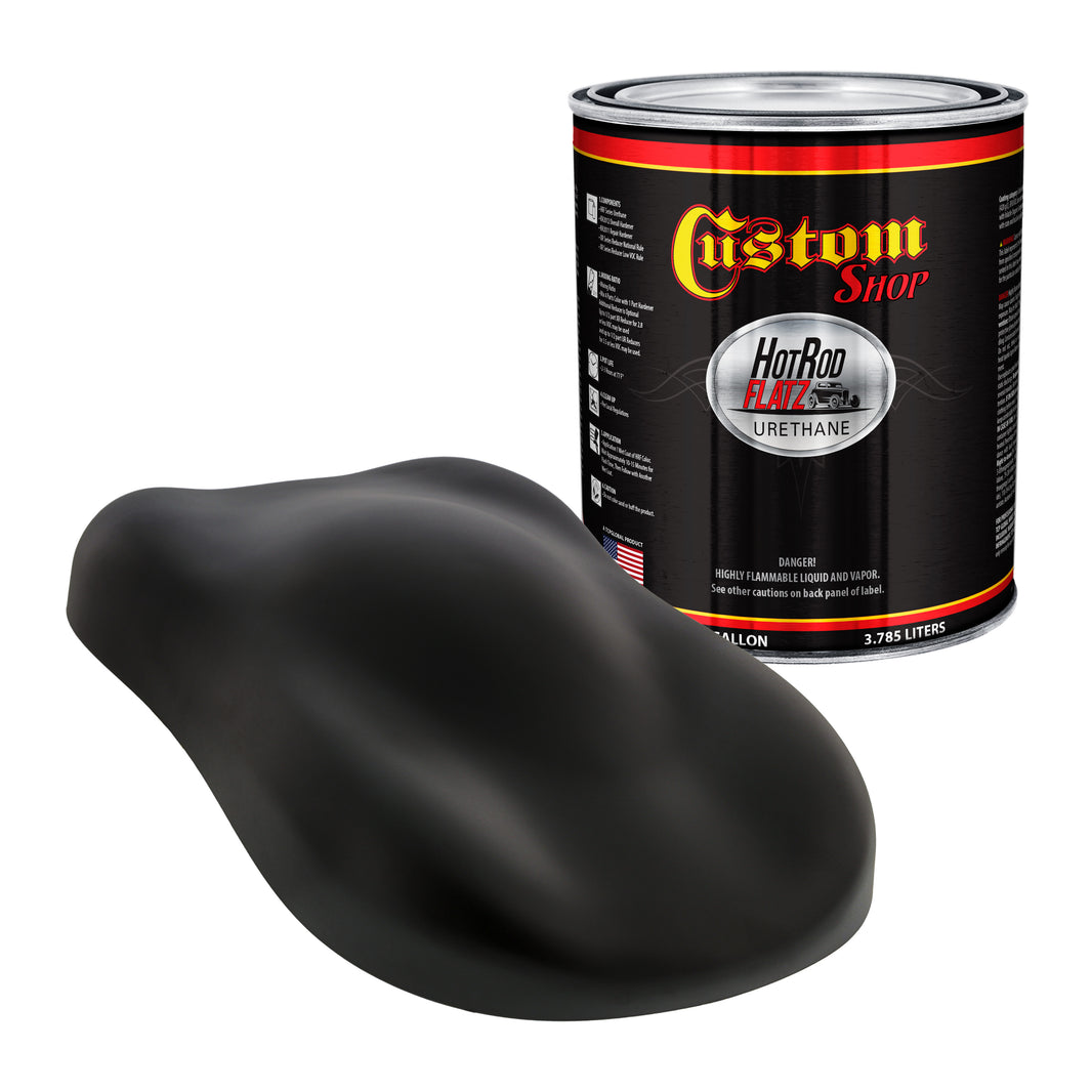 Hot Rod Black - Hot Rod Flatz Flat Matte Satin Urethane Auto Paint - Paint Gallon Only Coating, 4:1