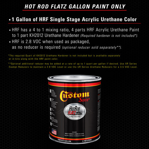 Hot Rod Black - Hot Rod Flatz Flat Matte Satin Urethane Auto Paint - Paint Gallon Only - Professional Low Sheen Automotive, Car Truck Coating, 4:1 Mix Ratio