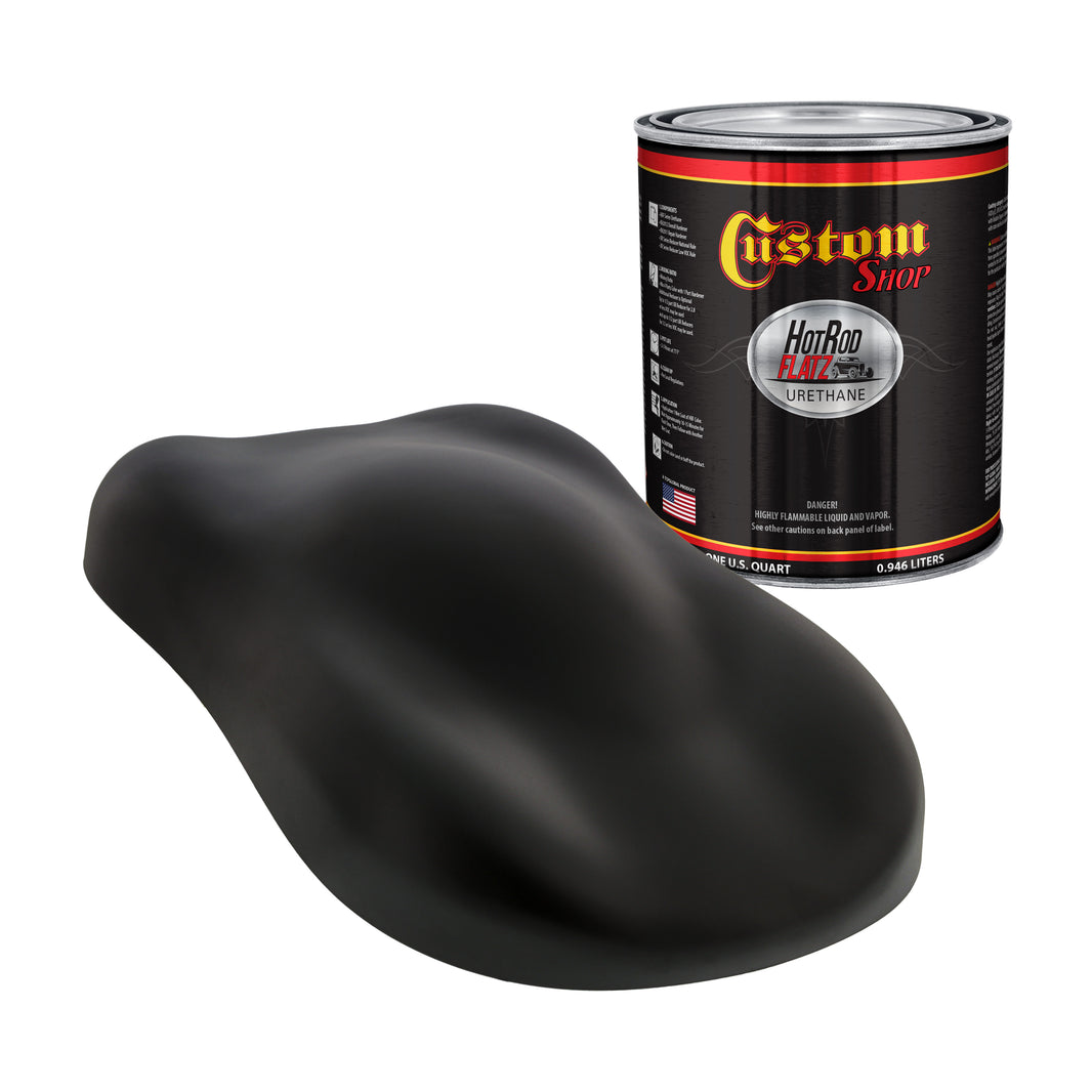 Hot Rod Black - Hot Rod Flatz Flat Matte Satin Urethane Auto Paint - Paint Quart Only Coating, 4:1 Mix