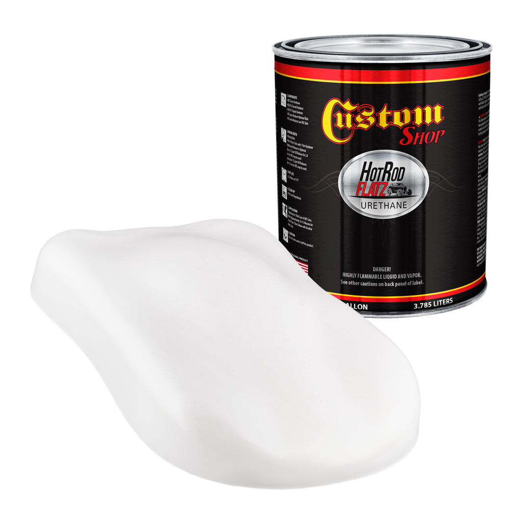 Classic White - Hot Rod Flatz Flat Matte Satin Urethane Auto Paint - Paint Gallon Only Coating, 4:1