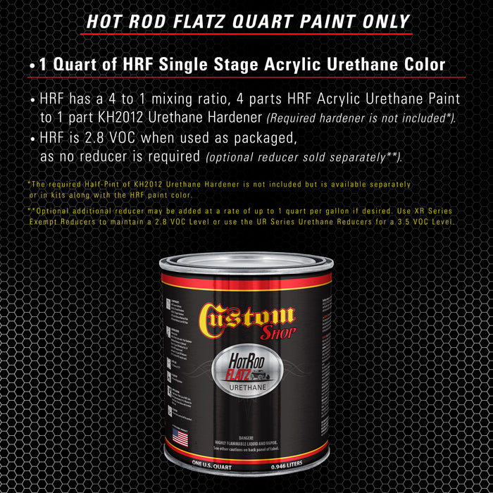 Classic White - Hot Rod Flatz Flat Matte Satin Urethane Auto Paint - Paint Quart Only - Professional Low Sheen Automotive, Car Truck Coating, 4:1 Mix Ratio